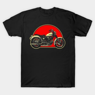 1968 Harley-Davidson XLCH Retro Red Circle Motorcycle T-Shirt